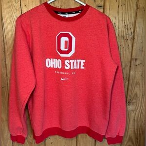 Ohio State Buckeyes Nike Red Sweatshirt Men’s M Fleece Lined Block O Logo NCAA